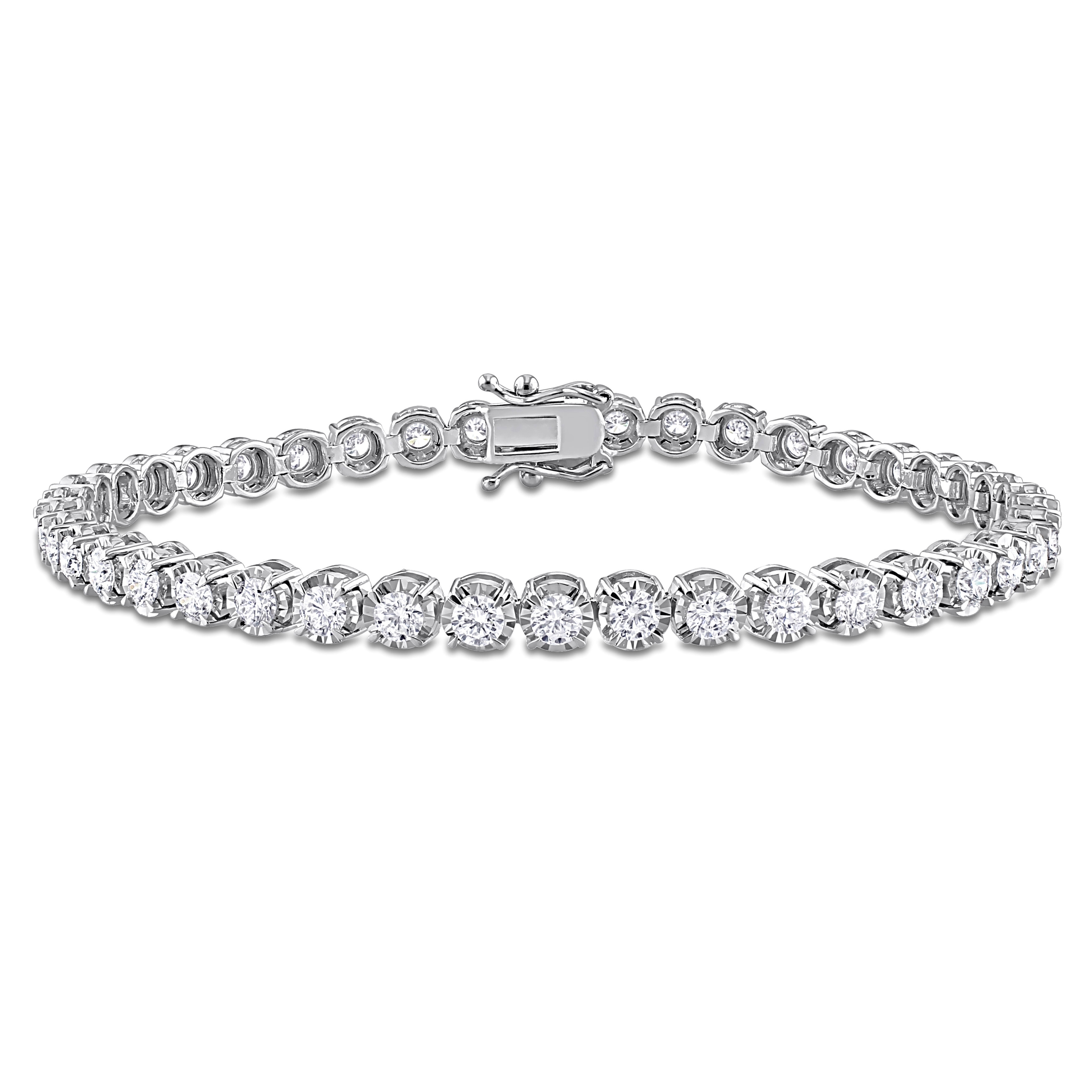 Miadora 3 3/4ct TW Diamond Tennis Bracelet in 14k White Gold