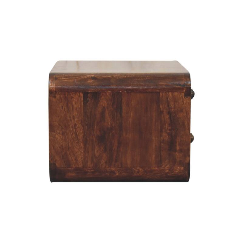 Artisan Furniture Solid Wood Curved California Walnut Wall Mounted Bedside