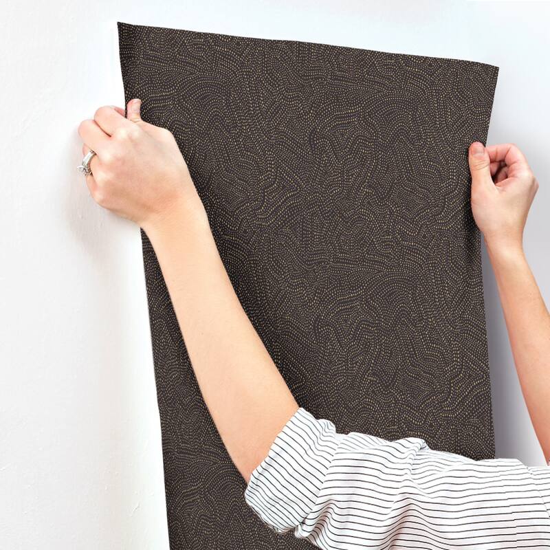 A-Street Prints Hollenback Black Dotted Abstract Wallpaper