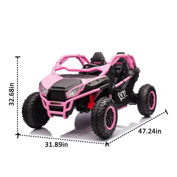 dimension image slide 0 of 3, 24V Two-seater Kids Ride On UTV w/Parents Control
