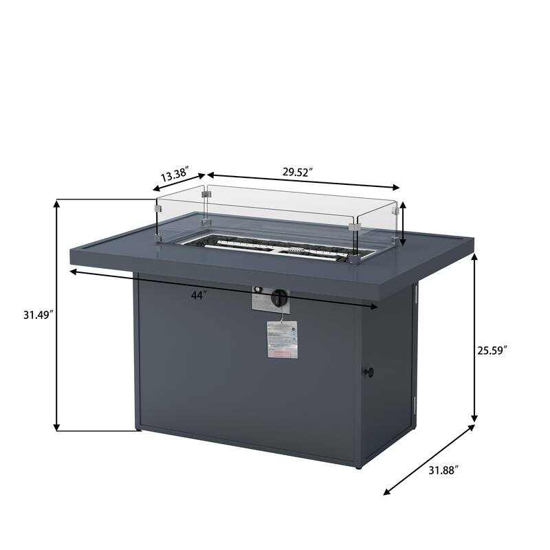Rectangular Fire Pit Table