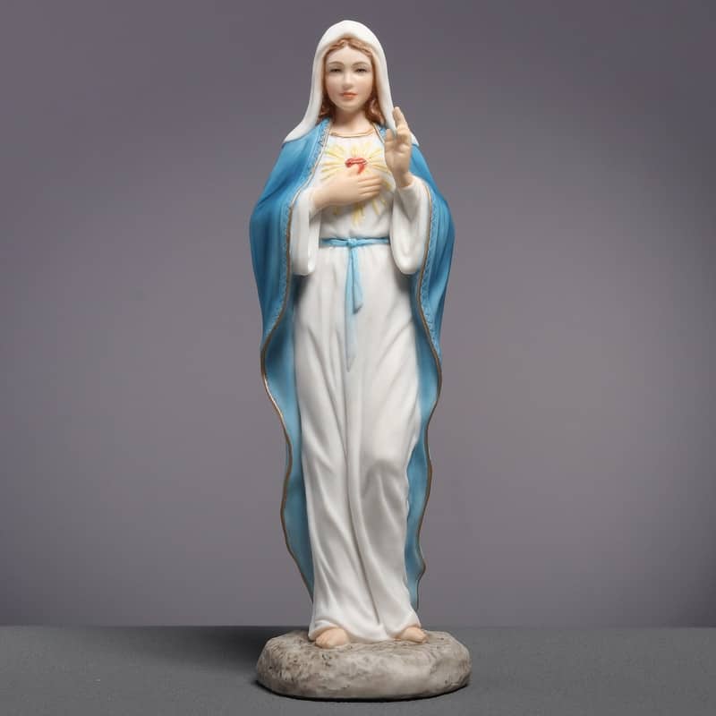 6.1 inches Height Polyresin The Immaculate Heart of Mary Multicolor Finish Figurine