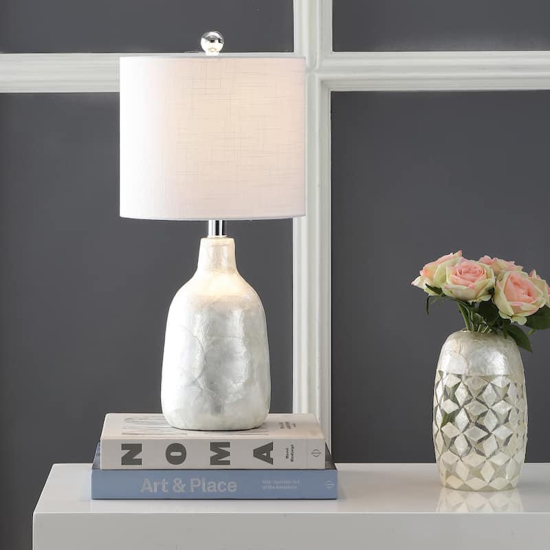 Louise 21" Seashell LED Table Lamp, Pearl by JONATHAN Y