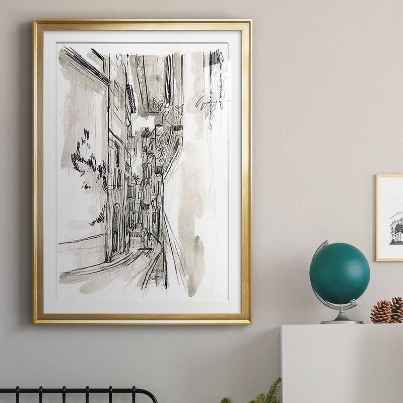 Europe Street Sketches I Premium Framed Print - Ready to Hang