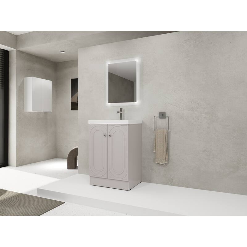 24" Freestanding Bathroom Vanity with Resin Sink