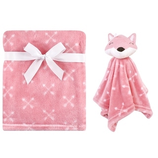 Hudson Baby Infant Girl Plush Blanket with Security Blanket, Fox, One Size - Fox - One Size