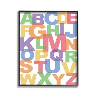 Stupell Rainbow Alphabet Typography Framed Giclee Art Design By Martina ...