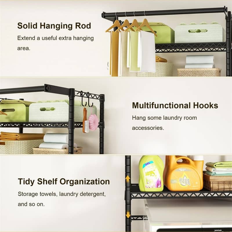 Over Washer and Dryer Shelves - 19.7"D x 33.9"W x 77.6"H