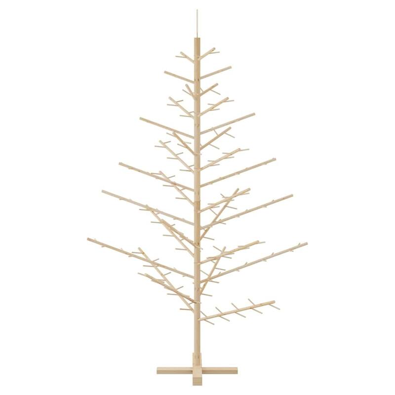 vidaXL Wooden Christmas Tree with Stand Natural/Brown Solid pine wood