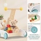 preview thumbnail 4 of 4, Wooden Baby Push Walker Toddler Activity Center w/Adjustable Handle - Multicolor