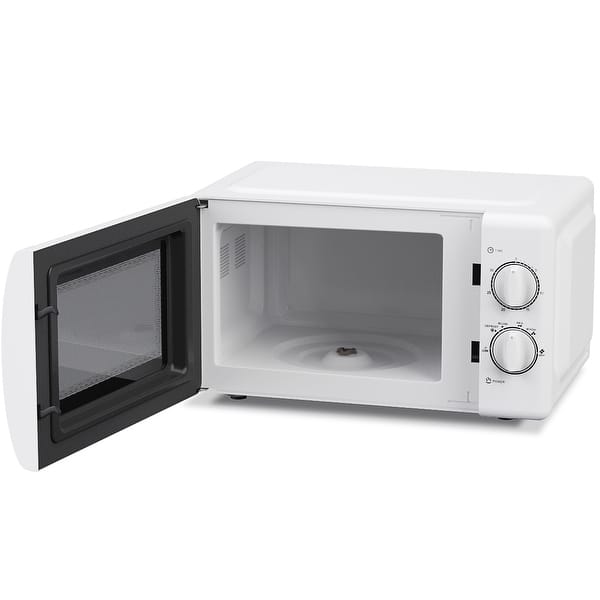 Microwave Oven With Manual Dials 0.7 Cubic Ft 700 Watts - Black
