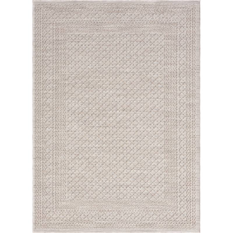 Sevita Bordered PET Yarn Indoor/Outdoor Area Rug