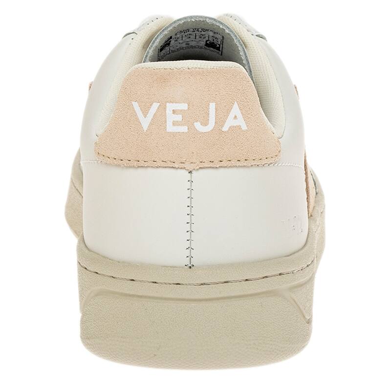 Veja Women's V-12 Leather Sneakers in White with Beige