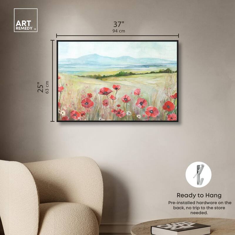 The Poppy Field Canvas by Art Remedy