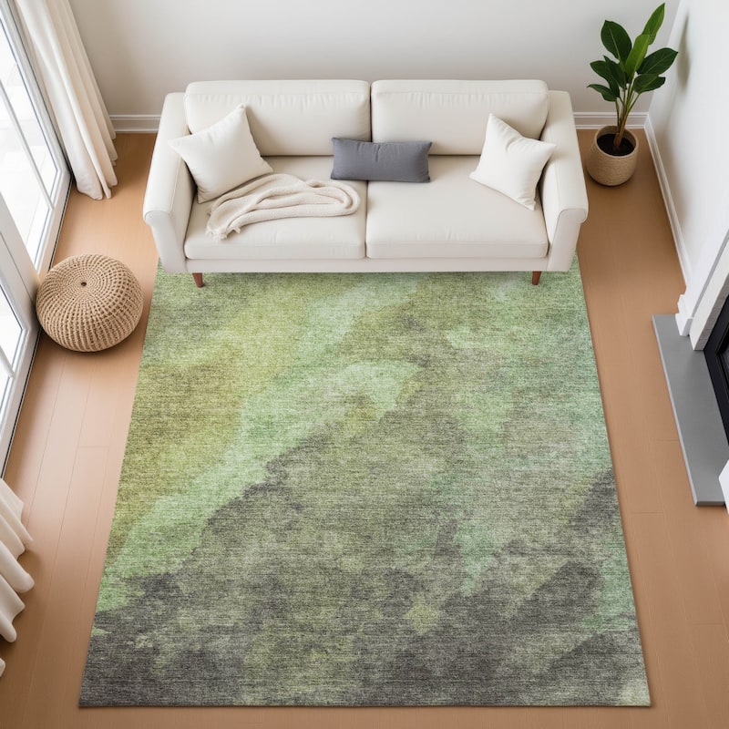 Premium Washable Super Soft Abstract Ombre Mayfield Rug - Green - 9' x 12'