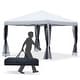 preview thumbnail 2 of 7, Outsunny 10' x 10' Heavy Duty Pop Up Canopy with Removable Mesh Sidewall Netting, Easy Setup Design, Outdoor Party Event