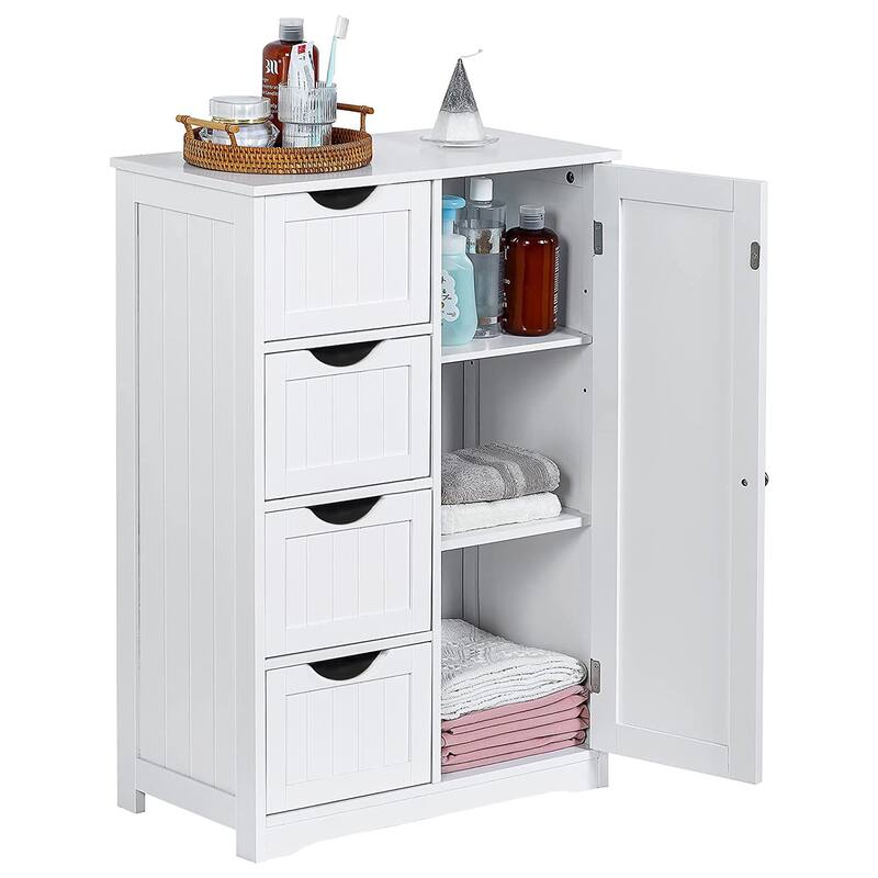 4 Drawers Bathroom Storage Cabinet, White