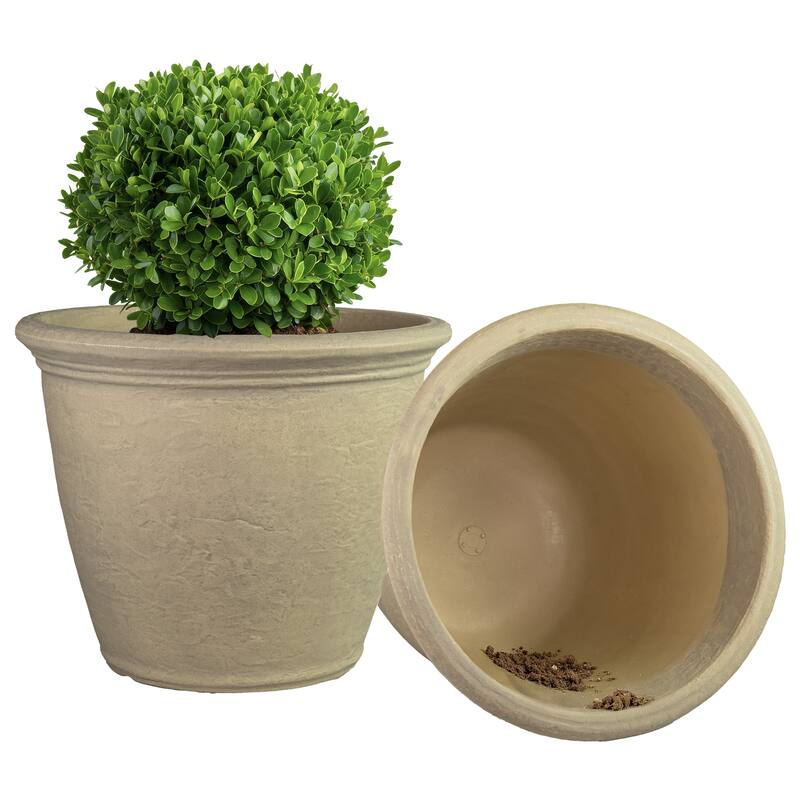 Sunnydaze Anjelica Outdoor Flower Pot Planter - 20-Inch - 2-Pack