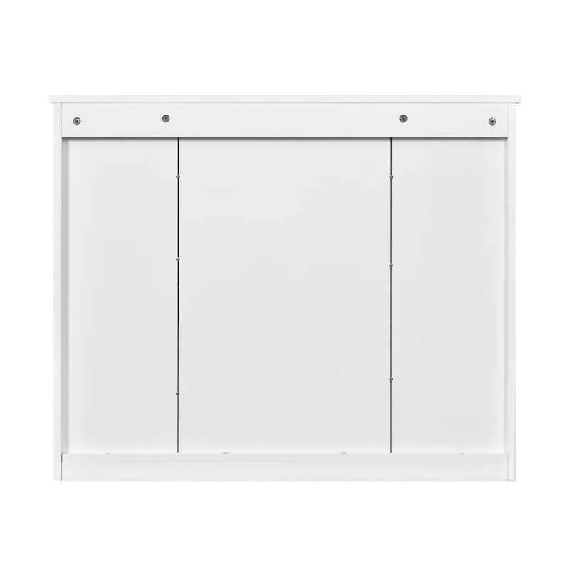 Roomfitters Wall Cabinet with Mirror, Medicine Cabinet with 4 Shelves, Mirrored Door Over Toilet Storage Unit, White