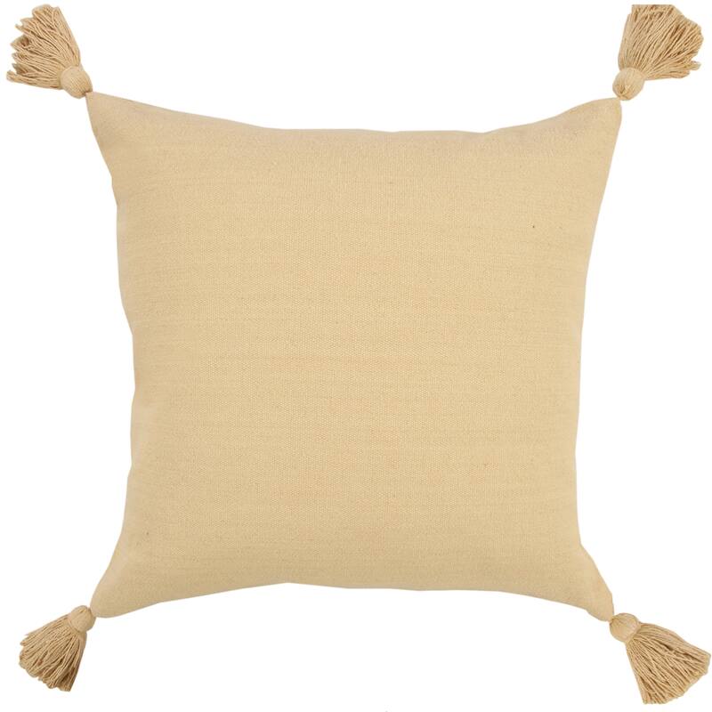 Sevita Solid Cotton Everyday Decorative Throw Pillow with Tassels