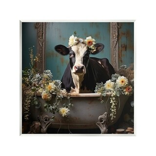 Stupell Vintage Cow in Bathtub Wall Plaque Art Design By Lazar Studio ...