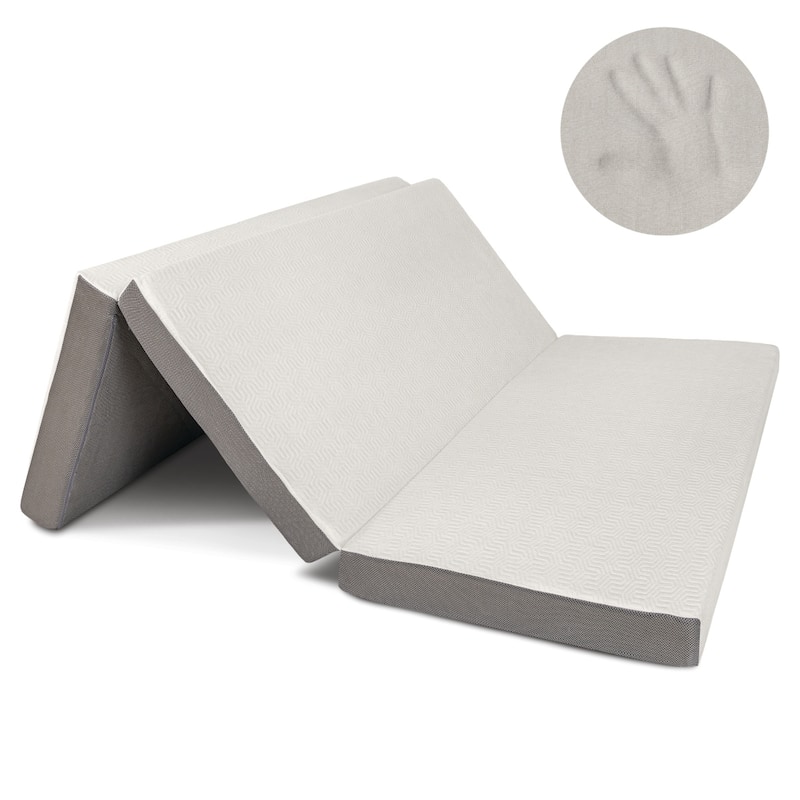 Milliard 4" Tri Folding Queen size Mattress with Ultra Soft Removable Cover