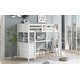 preview thumbnail 18 of 16, Stylish & Simple Twin size Loft Bed with Drawers and Built-in Desk, Wooden Loft Bed with Shelves, Health and Comfort, White