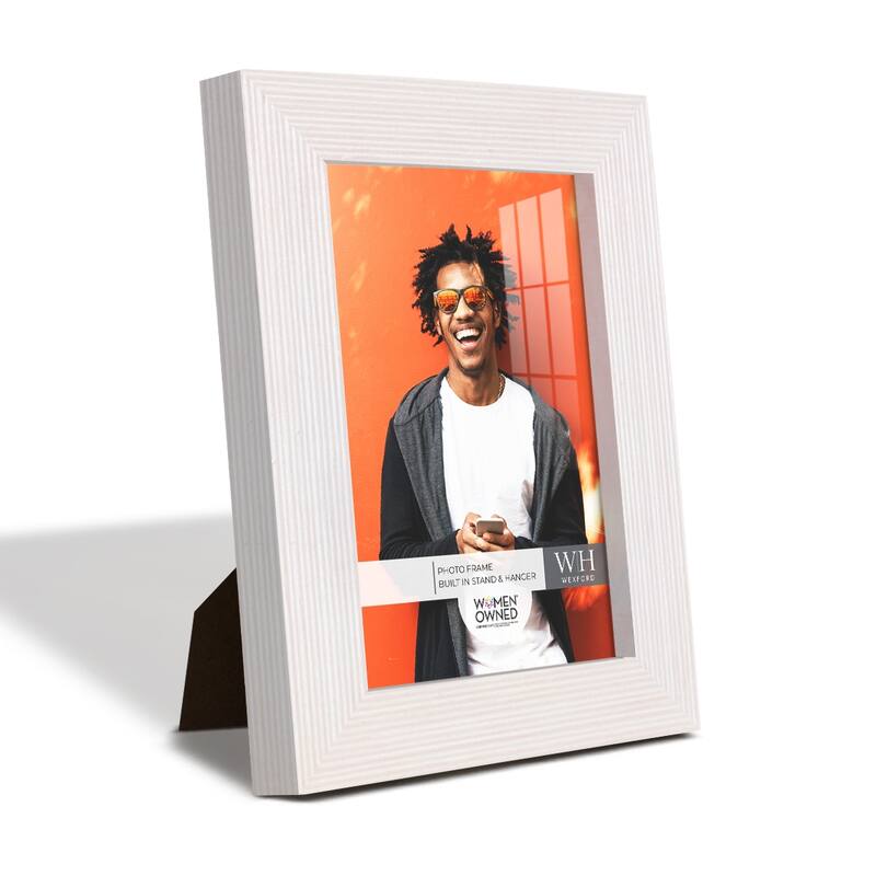 4 Piece Set Solid Wood Picture Frame - White - 3x4