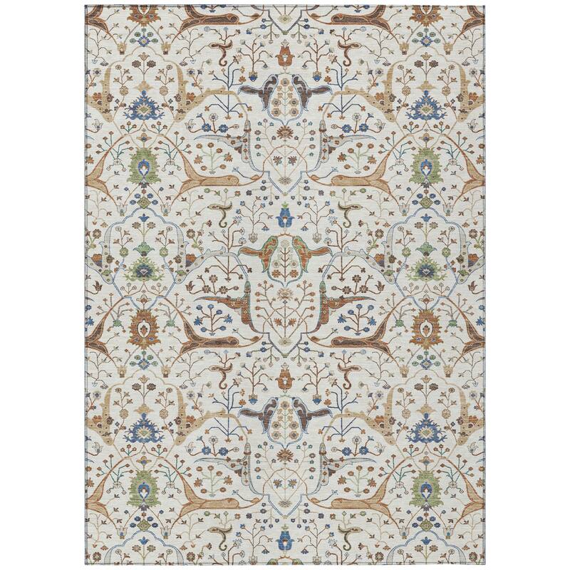 Machine Washable Indoor/ Outdoor Traditional Persian Chantille Rug