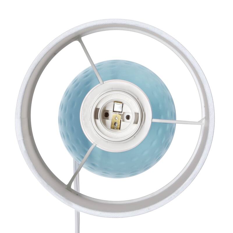 Petite Dimpled Ceramic Table Lamp with Tapered Shade - 12.5" - Blue