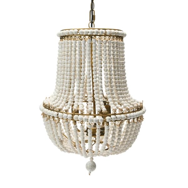slide 1 of 7, Draped Wood Bead Chandelier