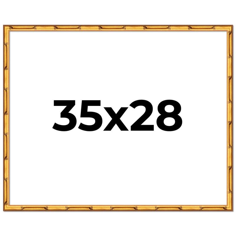 35x28 Frame Gold Bamboo Picture Frame Modern Photo Frame Includes UV Acrylic Shatter Guard Front Acid Free Foam Backing Board