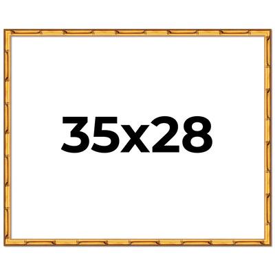 35x28 Frame Gold Bamboo Picture Frame Modern Photo Frame Includes UV Acrylic Shatter Guard Front Acid Free Foam Backing Board