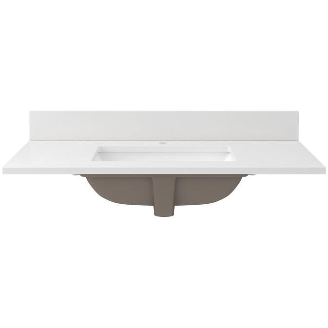 CRAFT + MAIN QZ37221R 37" Quartz Vanity Top with Backsplash and