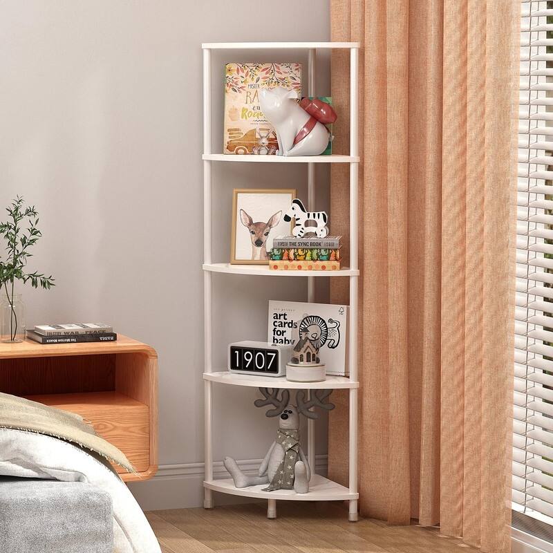 5 Tier Corner Shelf Stand - 11.4"D x 11.4"W x 44.1"H