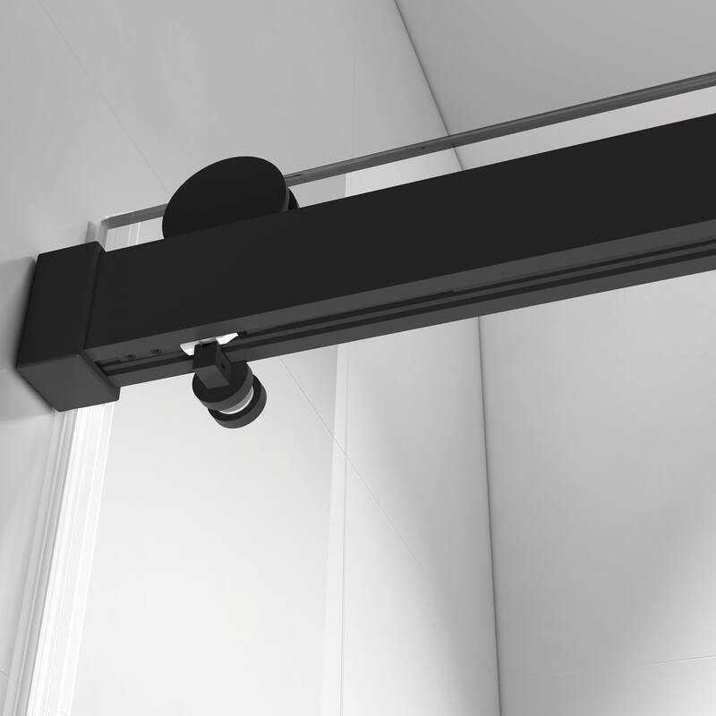 ABRUZZO 56-60" W x 76" H Frameless Soft-Closing Single Sliding Shower Door 1/4" (6mm) Explosion-Proof Tempered Glass