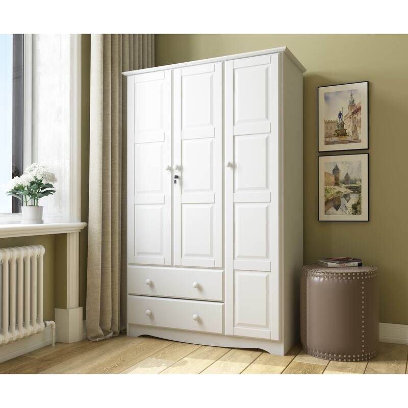 Palace Imports 100% Solid Wood Grand Wardrobe Armoire