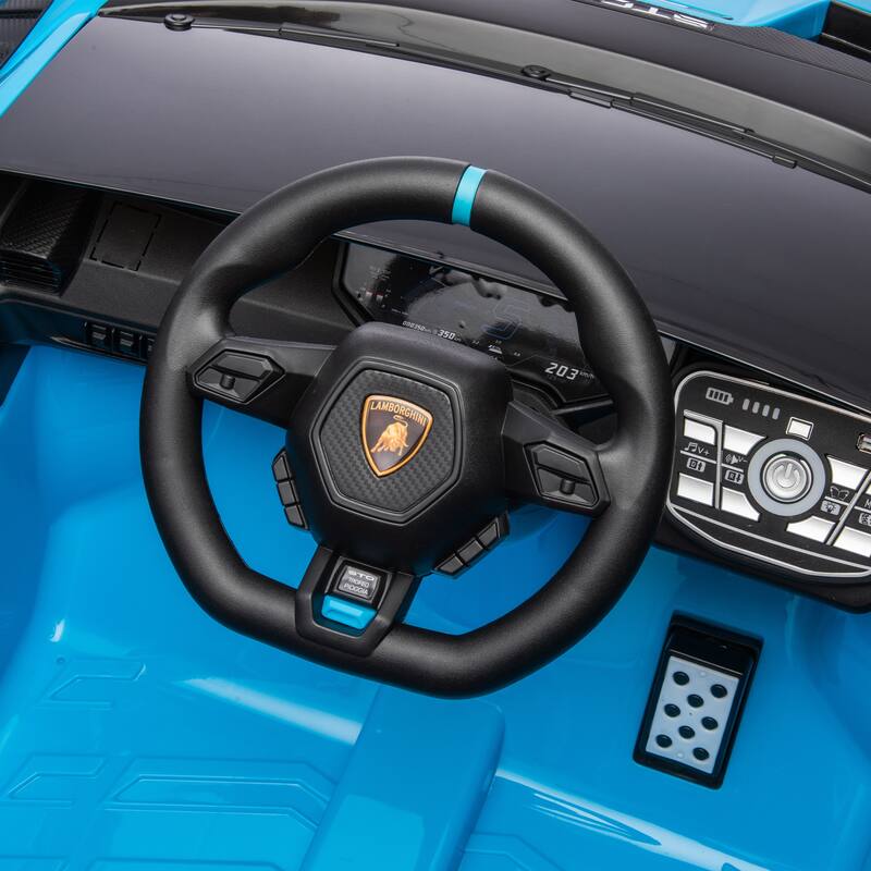 Lamborghini Huracan Sto 24V Kids Electric Ride-On Drift Car:Speeds 1.86-5.59 MPH,Ages 3-8, Foam Front Wheels,Drift Feature