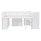 preview thumbnail 12 of 103, Modern Wooden Loft Bed with Retractable Writing Desk and 3 Drawers, Storage Stairs and Shelves