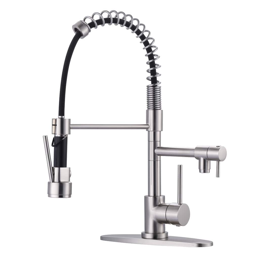 WOWOW Single Handle Pull Down Sprayer Kitchen Faucet with Advanced Spray