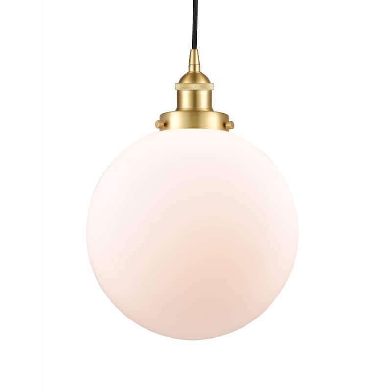 Innovations Lighting 616-1PH-14-10 Beacon Pendant Beacon 10" Wide - Satin Gold / Matte White