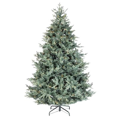 Majestic 7.5 Foot Prelit Mixed Tips Hinged Christmas Tree