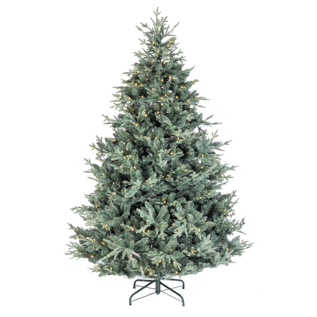 Majestic 7.5 Foot Prelit Mixed Tips Hinged Christmas Tree