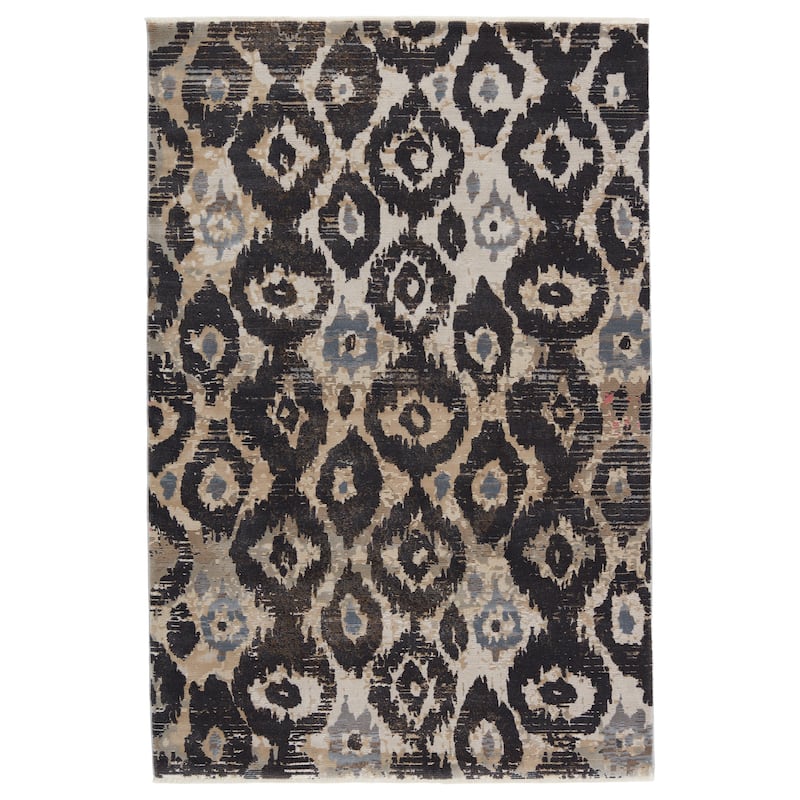 Nikki Chu Livio Ikat Black/ Tan Area Rug