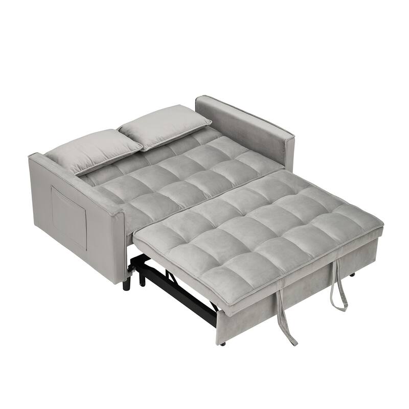 55" 3-in-1 Double Pull-Out Sofa Bed for Living Room