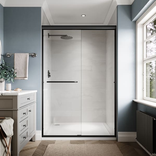 SUNNY SHOWER Double Sliding Shower Doors 58.5
