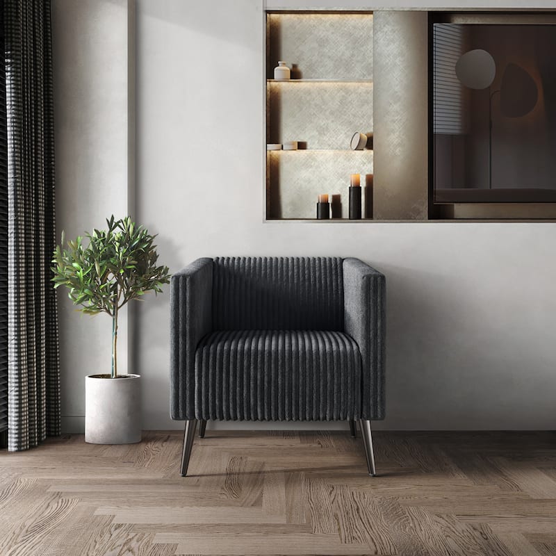 CraftPorch Corduroy Modern and Glamorous Velvet Upholstered Arm Chair