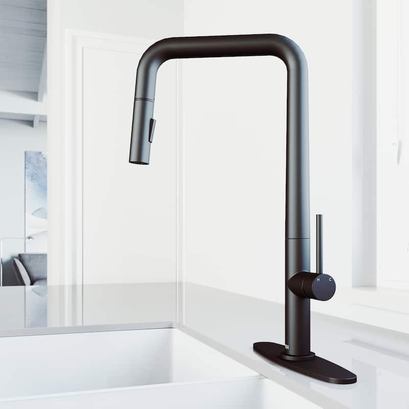 VIGO Parsons 18" H Single Handle Pull-Down Sprayer Kitchen Faucet