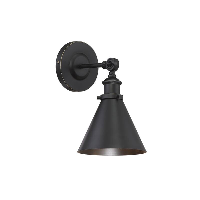 Savoy House Glenn Single Light 12" Tall Wall Sconce with a Metal Shade - Classic Bronze