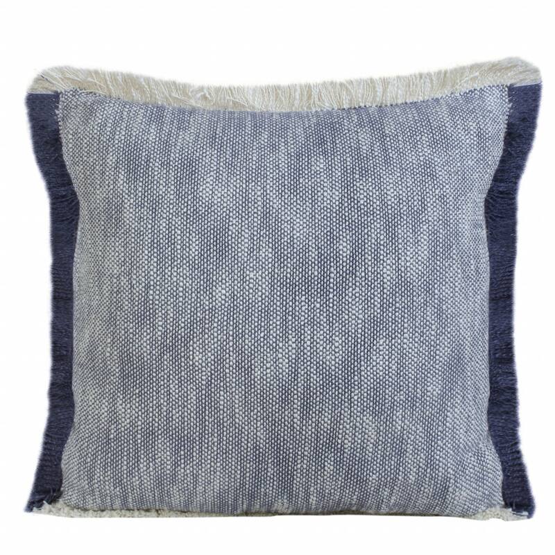 HomeRoots 20" X 20" Blue And White 100% Cotton Geometric Zippered Pillow